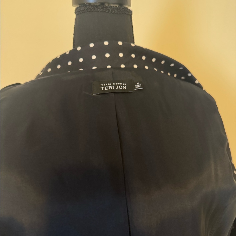 TERI JON Black & White Polka Dot Blazer Jacket Size 10 - Picture 4 of 6